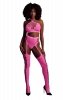 Two piece with crop top and stockings - pink - XS/XL